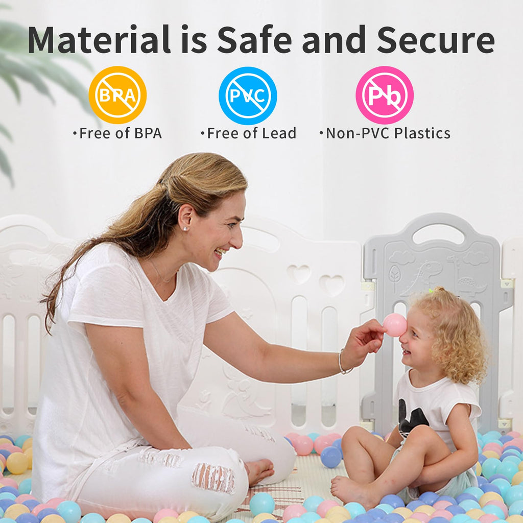 100pcs Crush Proof Plastic BPA Free Non-Toxic Play Balls R22990