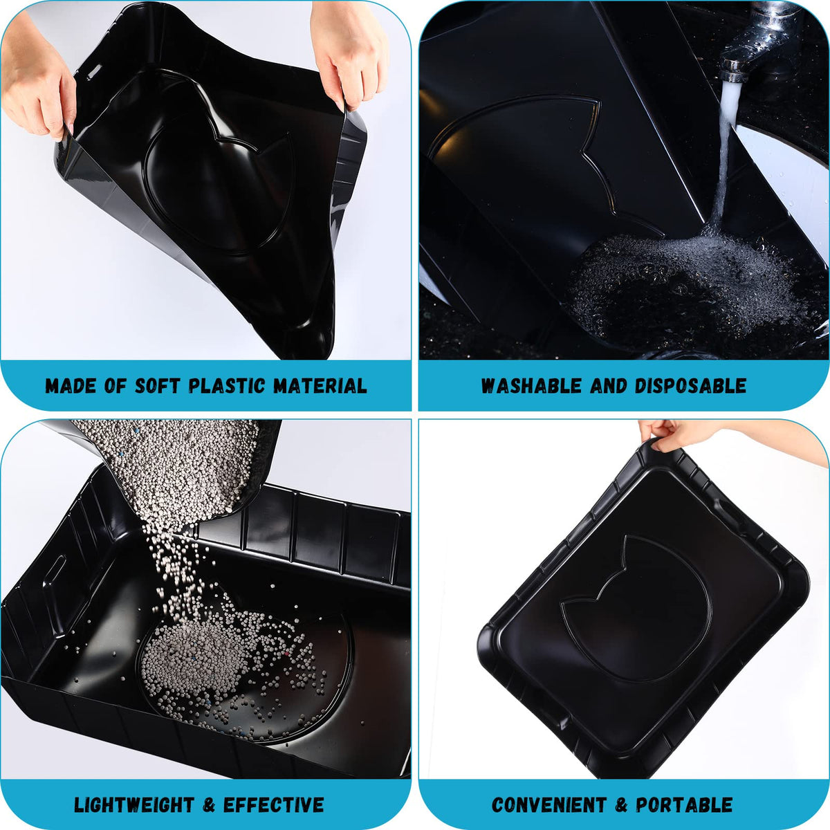 Black Disposable Litter Box for Cats D19316
