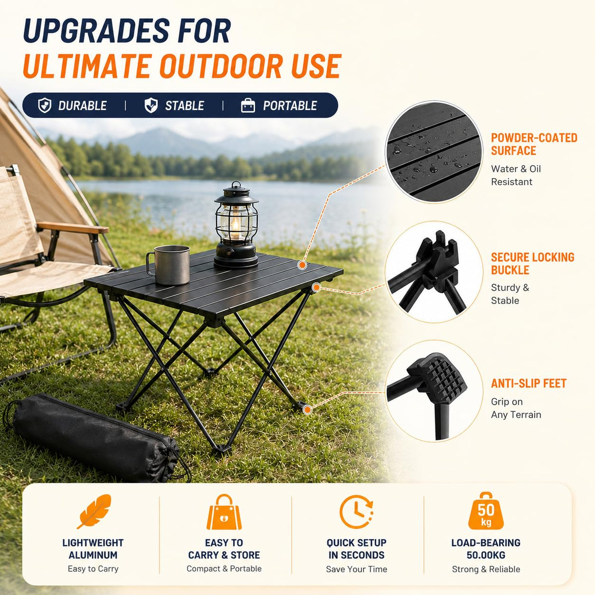 Folding Ultralight Aluminum Camping Table N889159