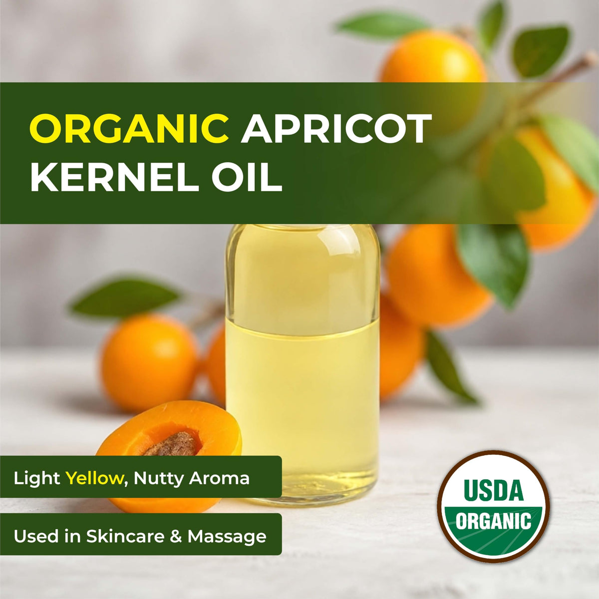 Cold Pressed Apricot Kernel Carrier Oil 4 Fl Oz U9033