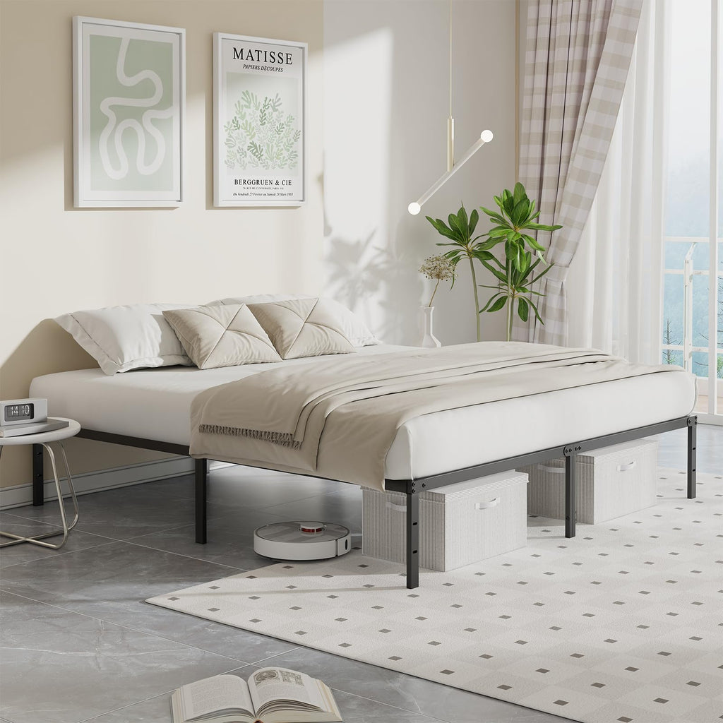 Queen 12 Inch Metal Platform Bed with Storage W461806