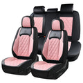 Waterproof Faux Leather Pink & Black Car Seat Covers Full Set B9657