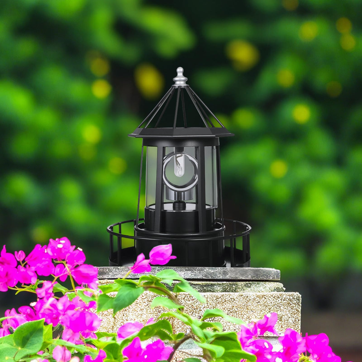 Solar Powered Rotating Lighthouse Decor Lamp S393