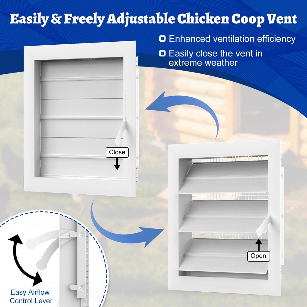 Adjustable Aluminum Alloy Gable Vent with Mesh Screen X73401