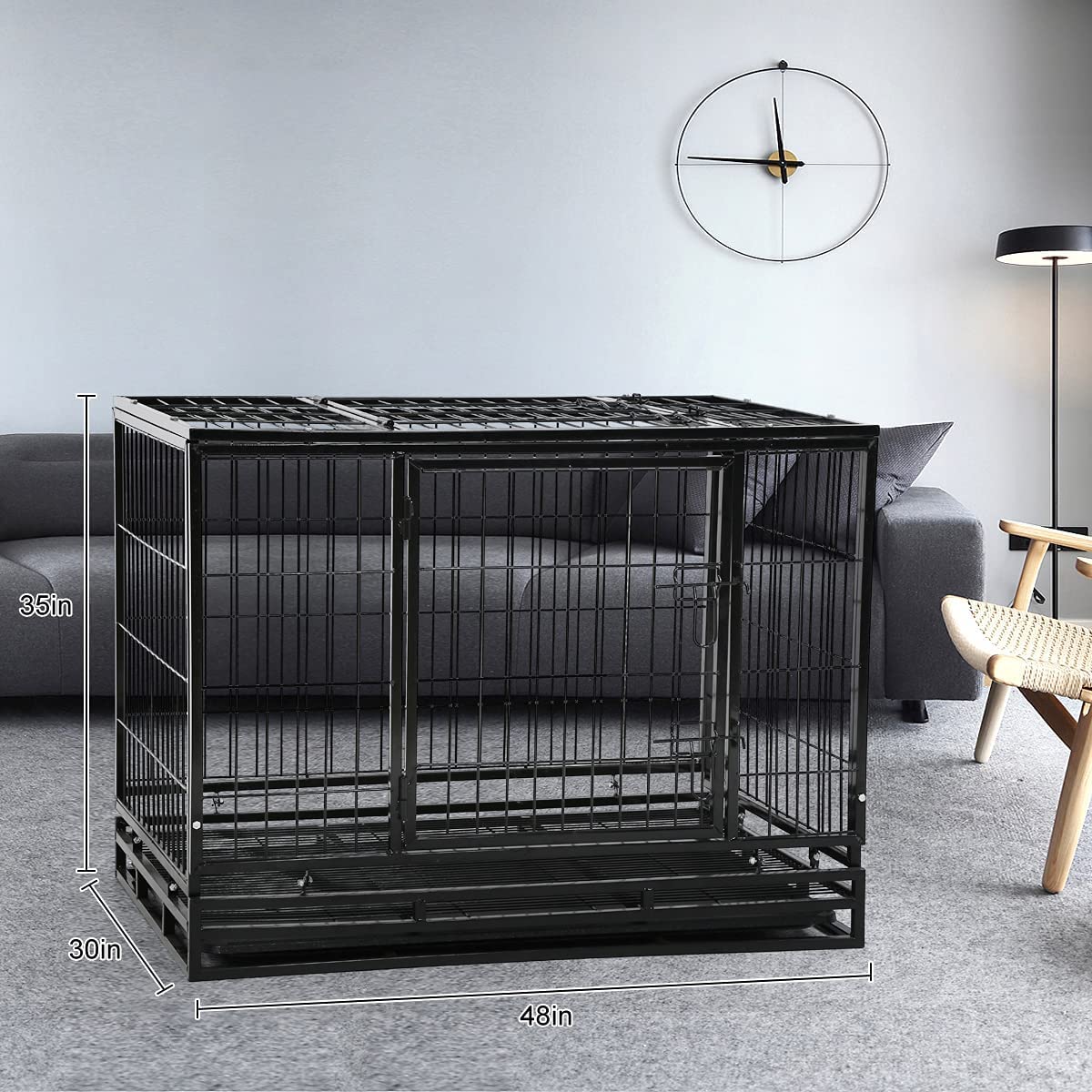 48 inch XXL Heavy Duty Dog Kennel with Wheels A5792