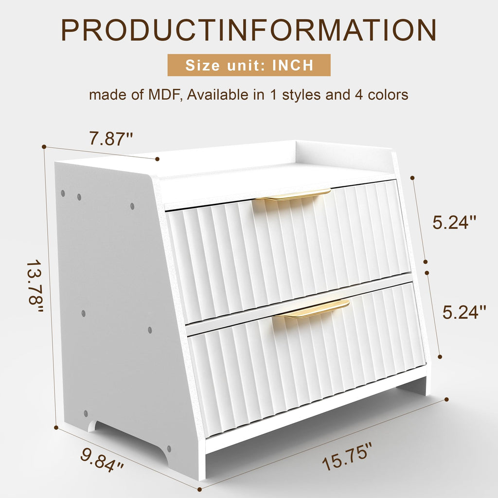 White Double Layer Wooden Bread Box Q815