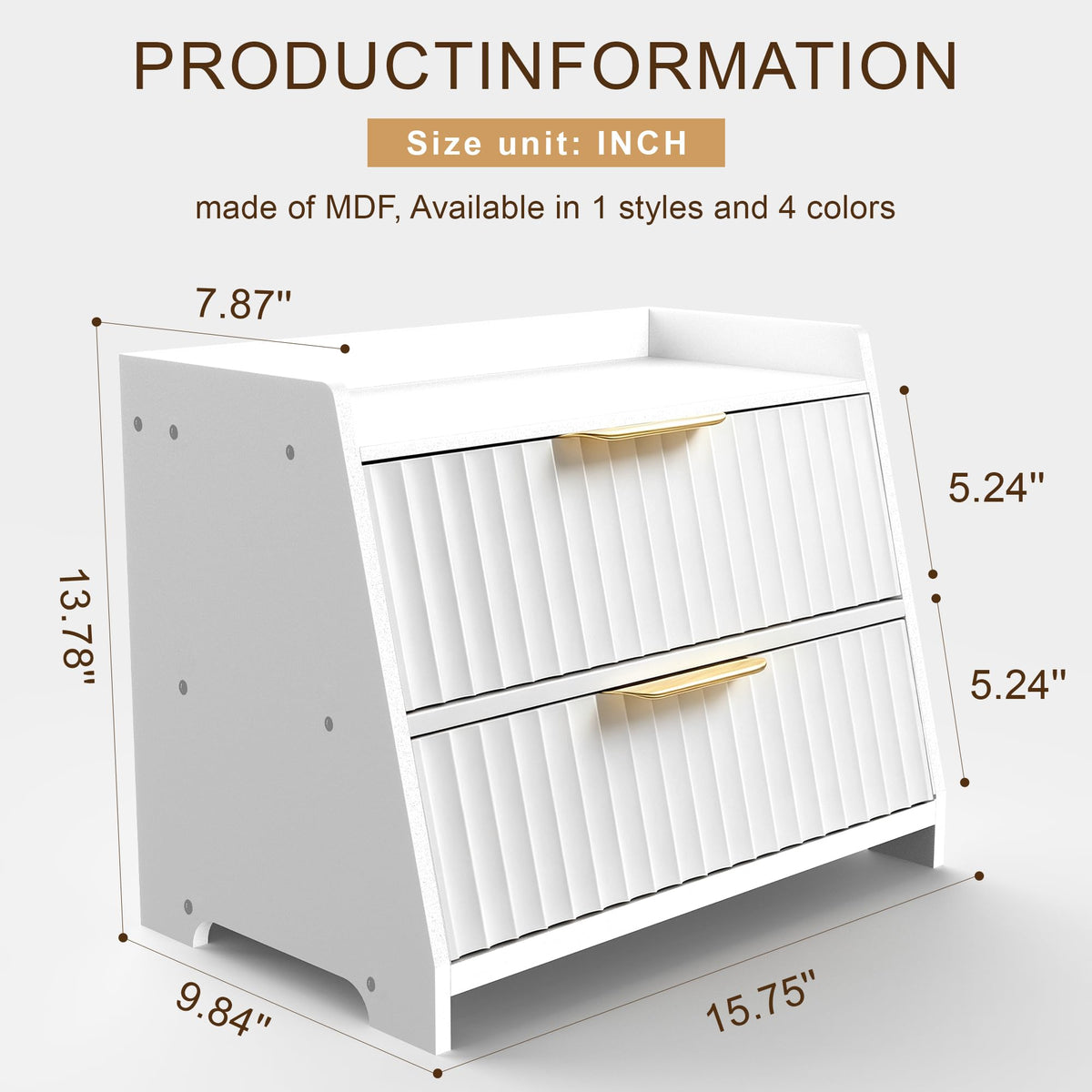 White Double Layer Wooden Bread Box Q815