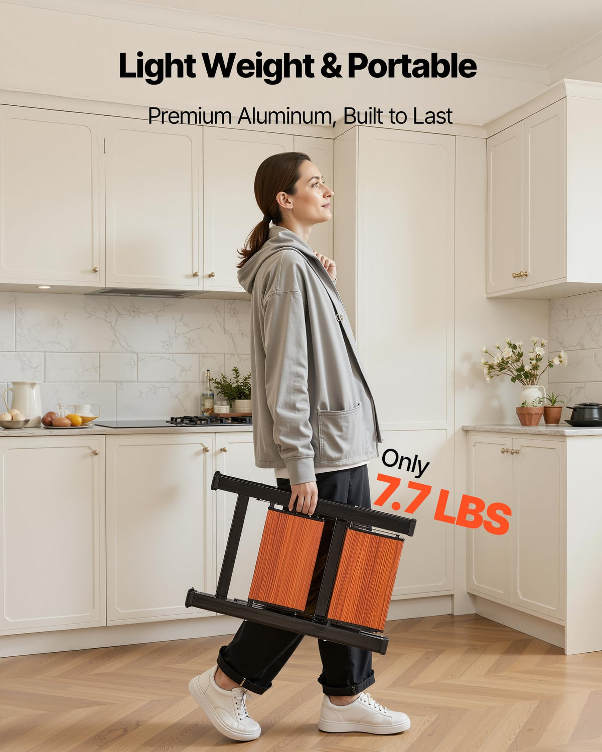 2 Step Folding Aluminum Ladder 330 lbs Capacity R219