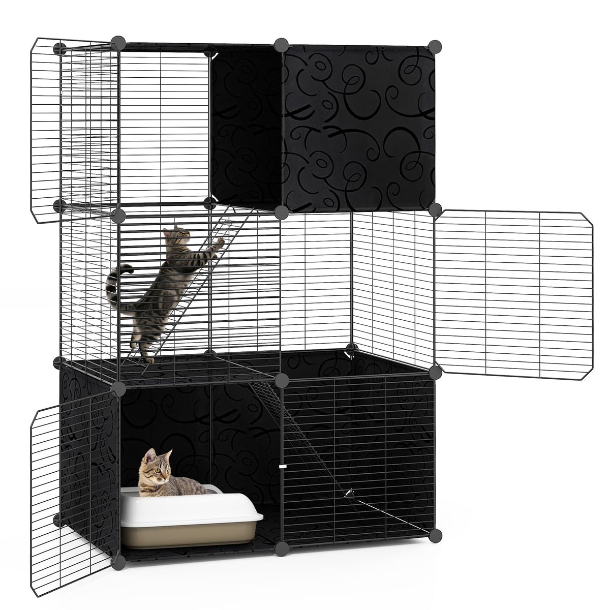 3-Tier Detachable Metal Wire Cat Cage O5419