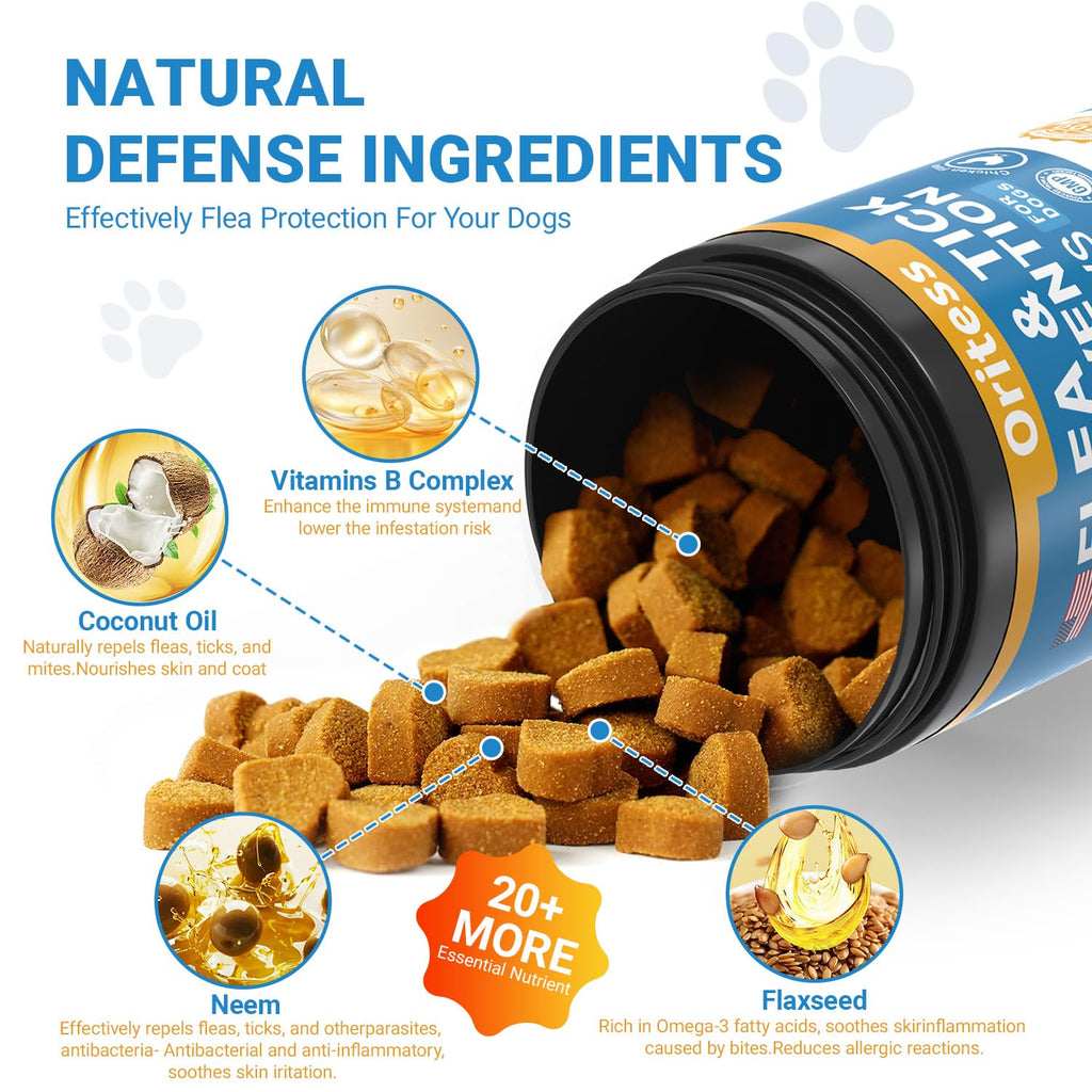 Flea and Tick Prevention for Dogs 200 Soft Chews Chicken Flavor B143
