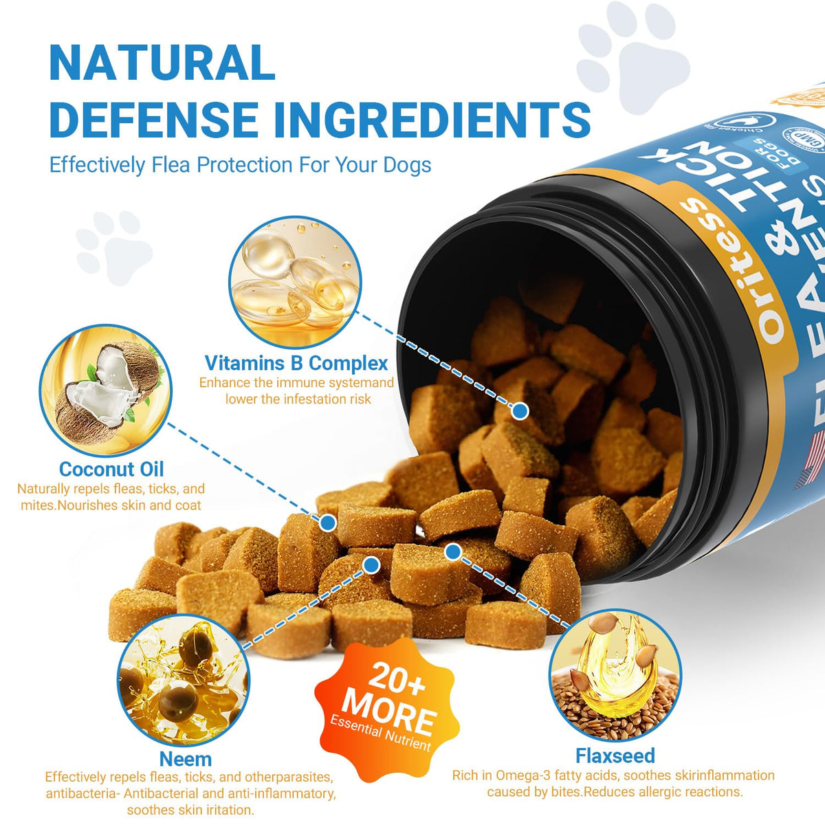 Flea and Tick Prevention for Dogs 200 Soft Chews Chicken Flavor B143