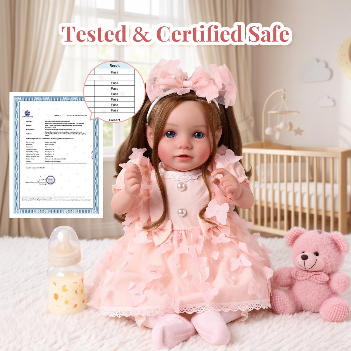 20 Inch Reborn Baby Dolls with Brown Hair Z862427