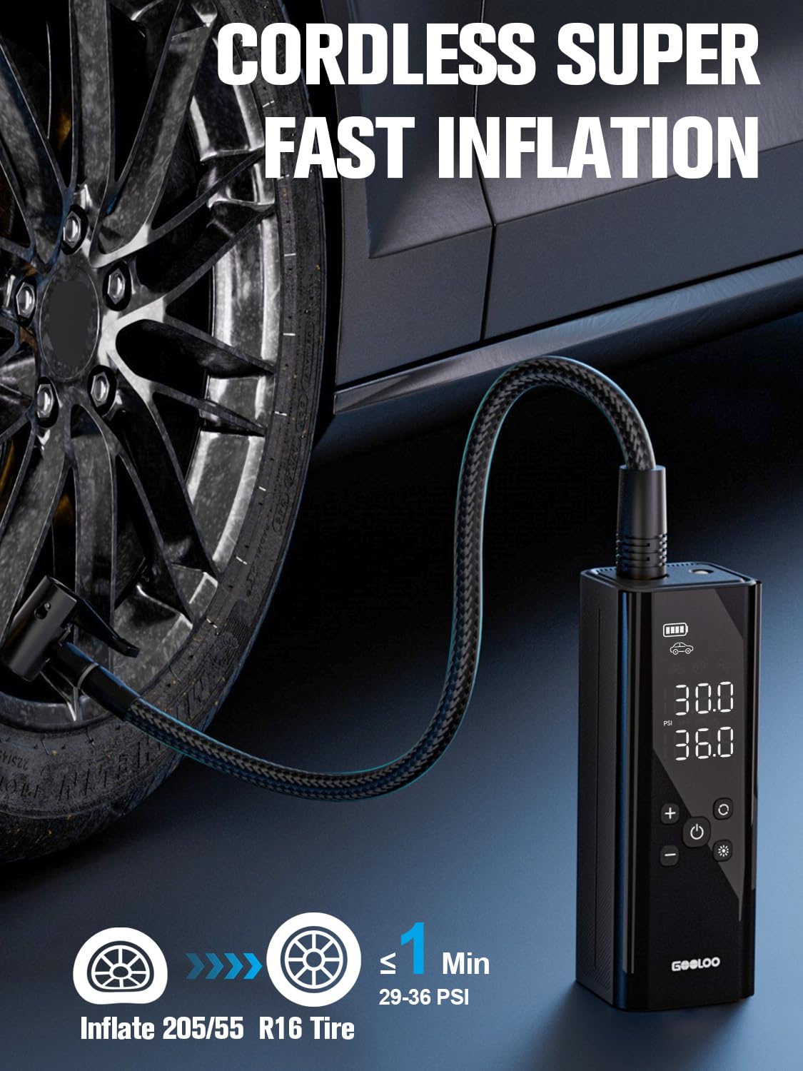 Tire Inflator Portable Air Compressor 150 PSI M9117