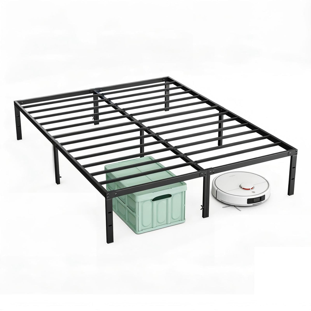 Queen 12 Inch Metal Platform Bed with Storage W461806