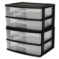 2-Tier Black Storage Drawer Tower, 2 Pack A983692