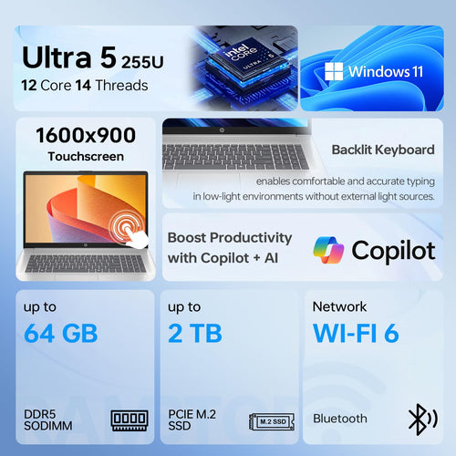 17.3" Touchscreen Laptop PC, Intel Ultra 5, 16GB DDR5 RAM, 1TB SSD S88421