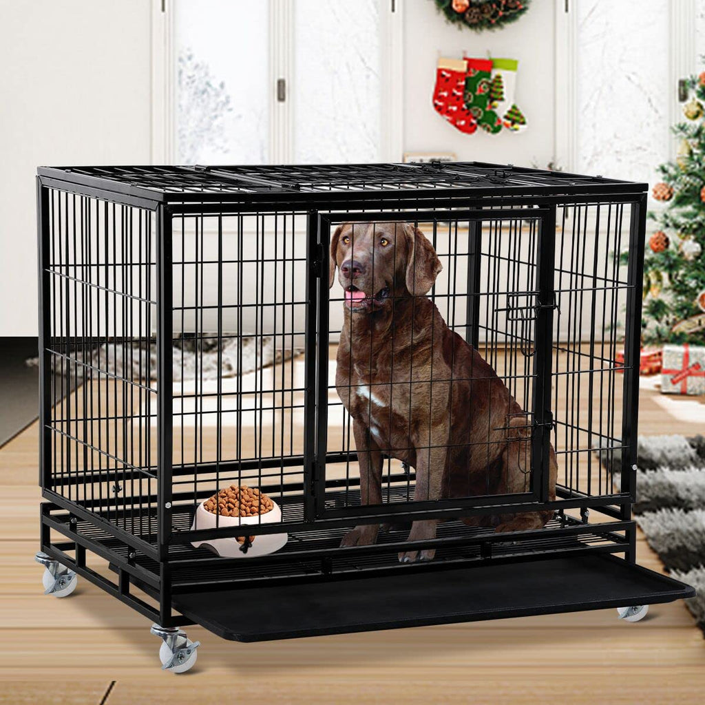 48 inch XXL Heavy Duty Dog Kennel with Wheels A5792