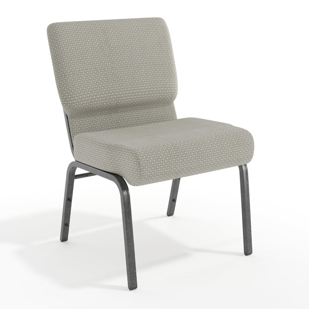 Gray Dot Fabric Stacking Church Chair I752