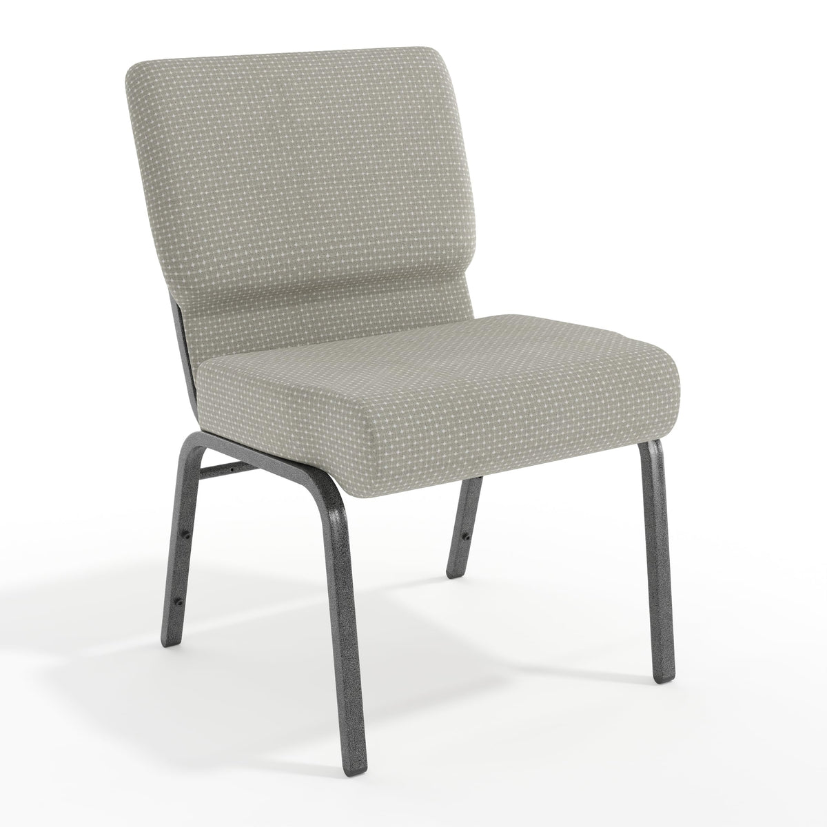 Gray Dot Fabric Stacking Church Chair I752