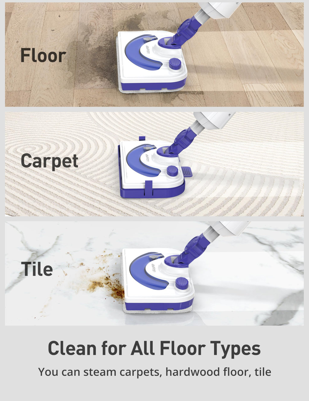 1300W Steam Mop Cleaner with 2 Washable Pads V647