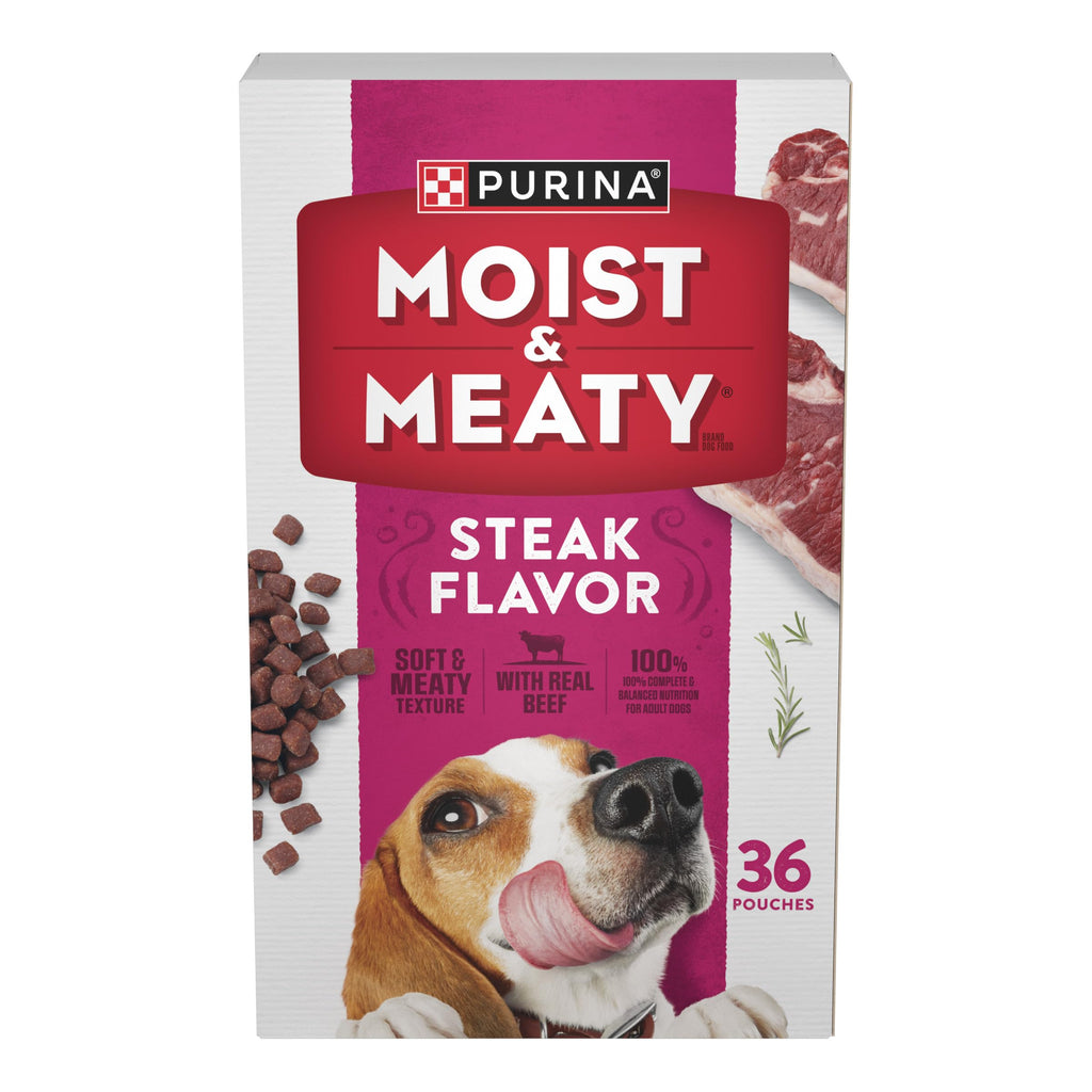 Moist & Meaty Soft Dog Food Pouches, 36 ct T92101