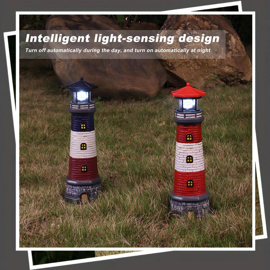 Solar Outdoor Lighthouse Garden Statue Z959