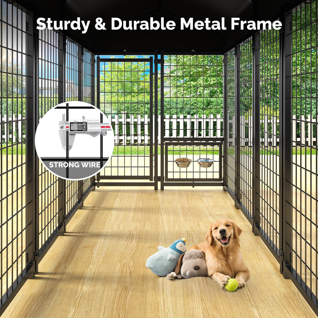 8x4x6FT Outdoor Dog Kennel with Doggy Door M72078
