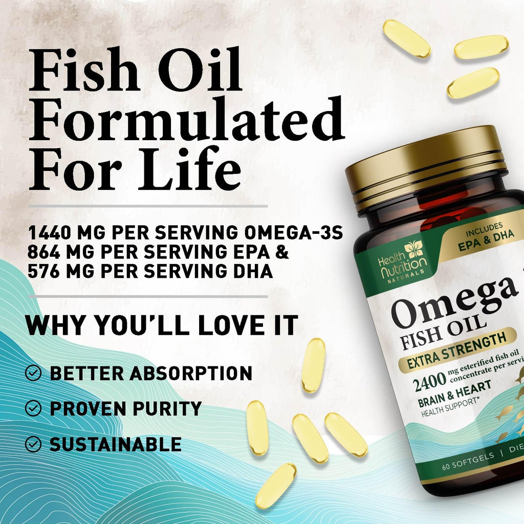 2400mg Omega 3 Fish Oil Softgels Q9620
