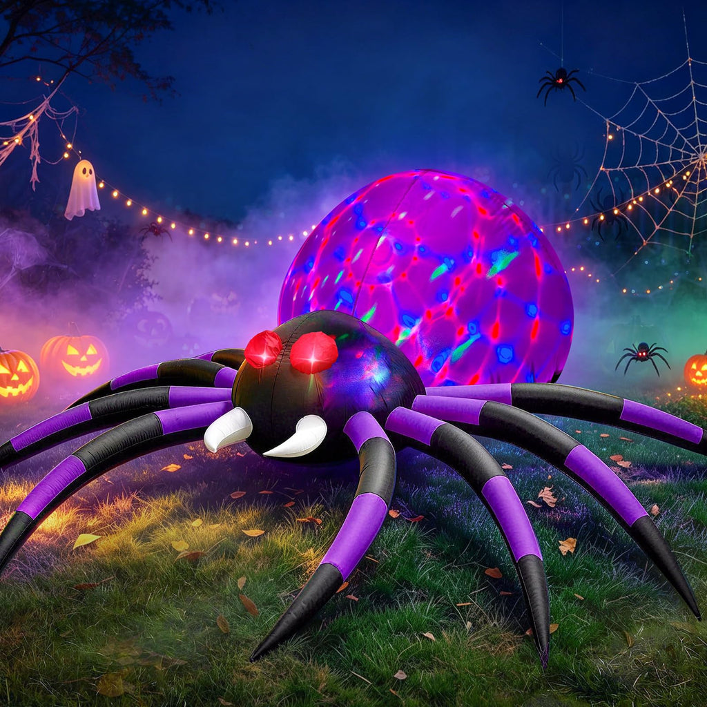 6 FT Inflatable Spider Outdoor Decoration with LED Lights Y430113