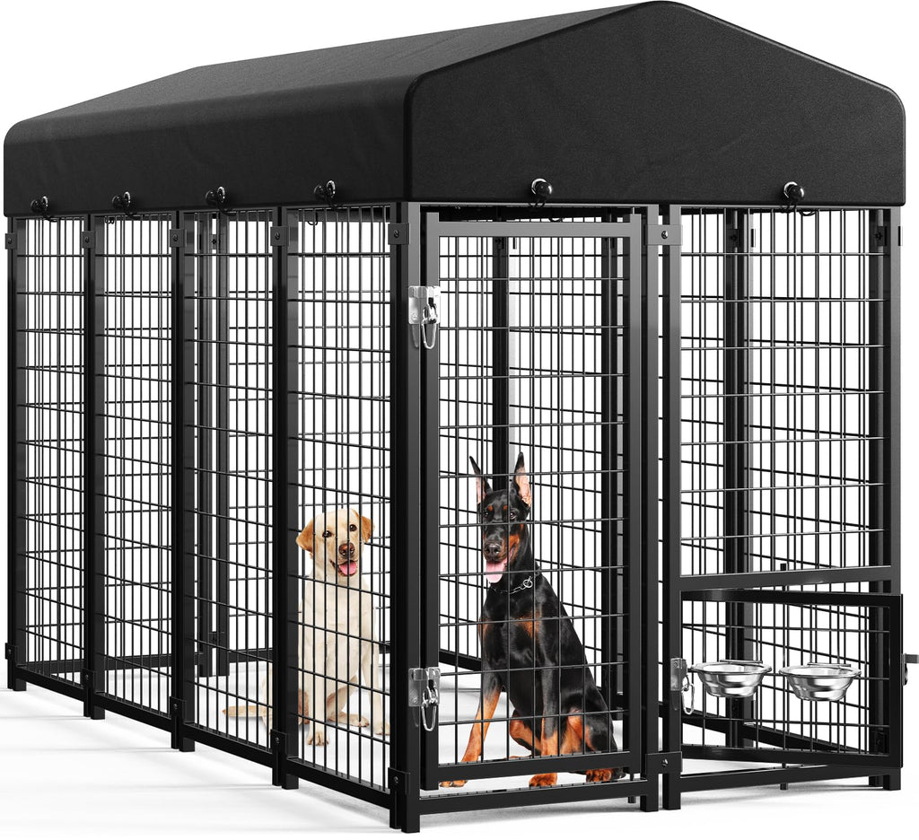 8x4x6FT Outdoor Dog Kennel with Doggy Door M72078