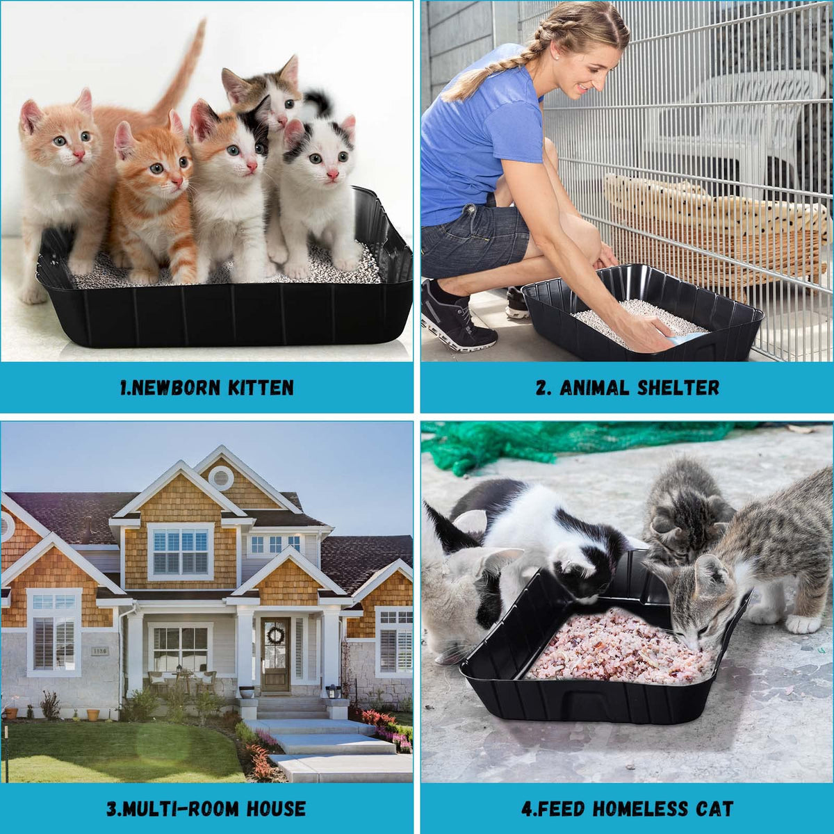 Black Disposable Litter Box for Cats D19316