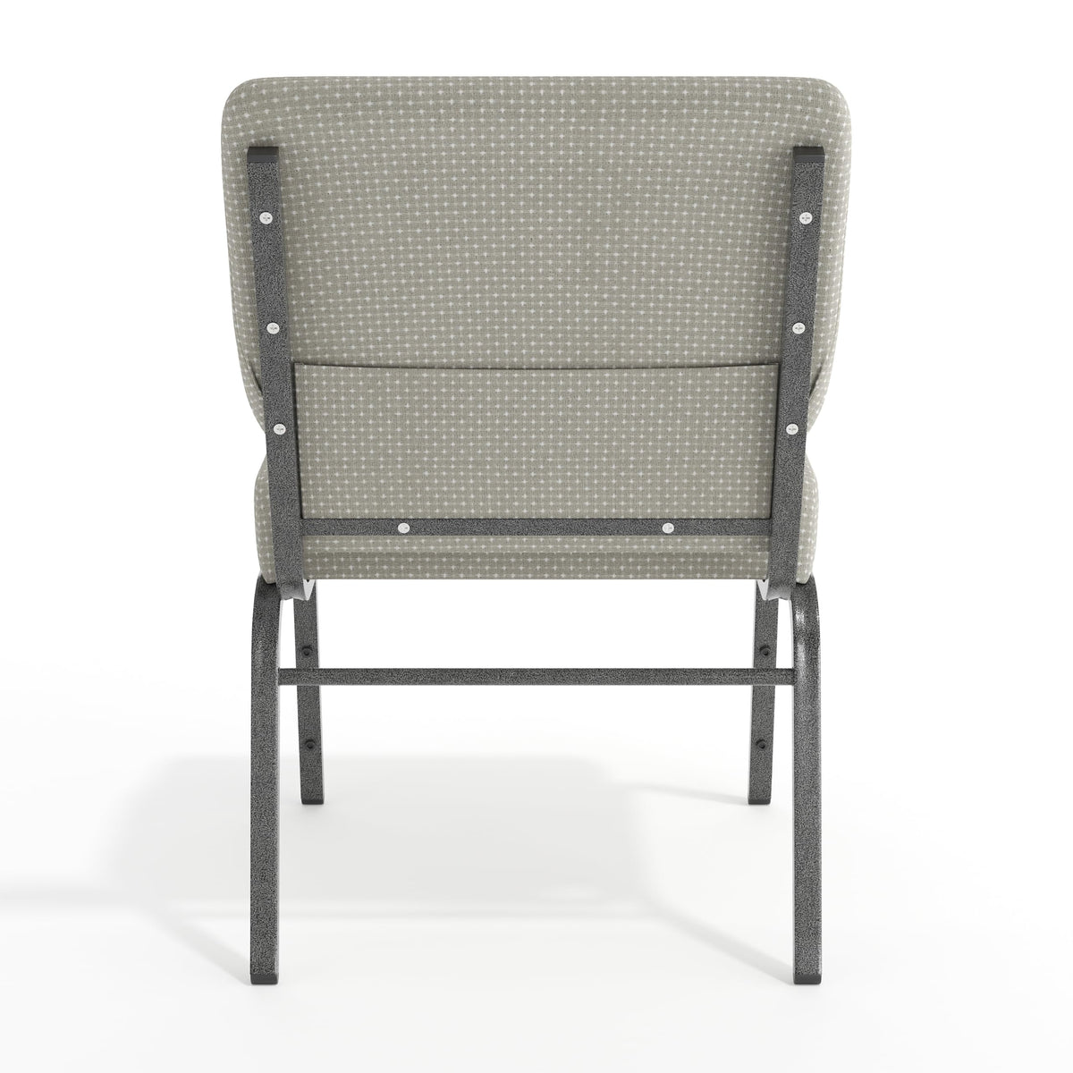 Gray Dot Fabric Stacking Church Chair I752