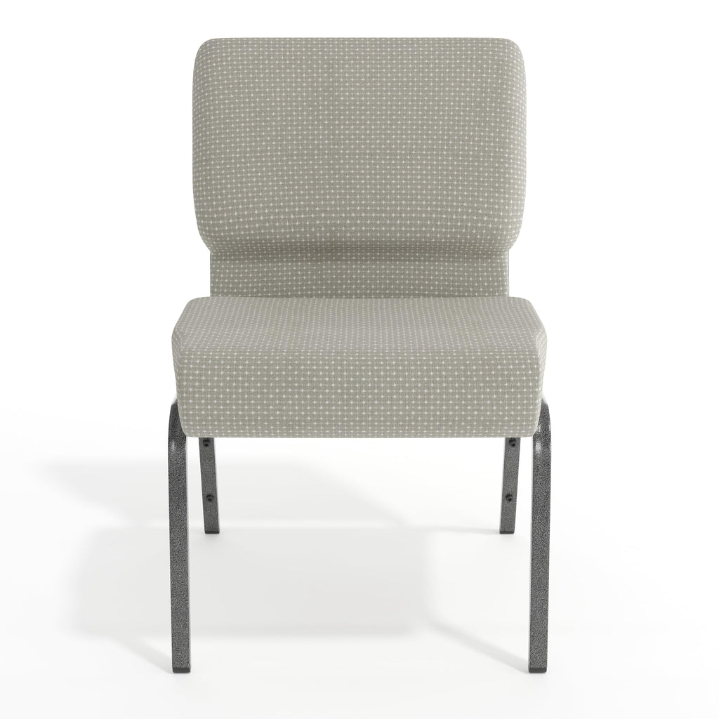 Gray Dot Fabric Stacking Church Chair I752