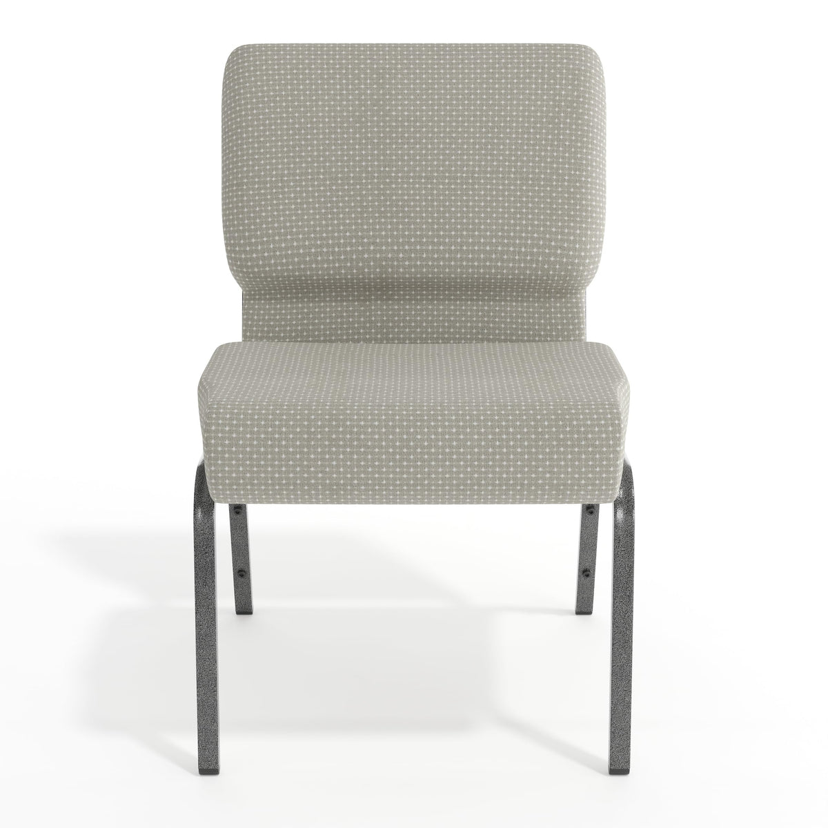 Gray Dot Fabric Stacking Church Chair I752