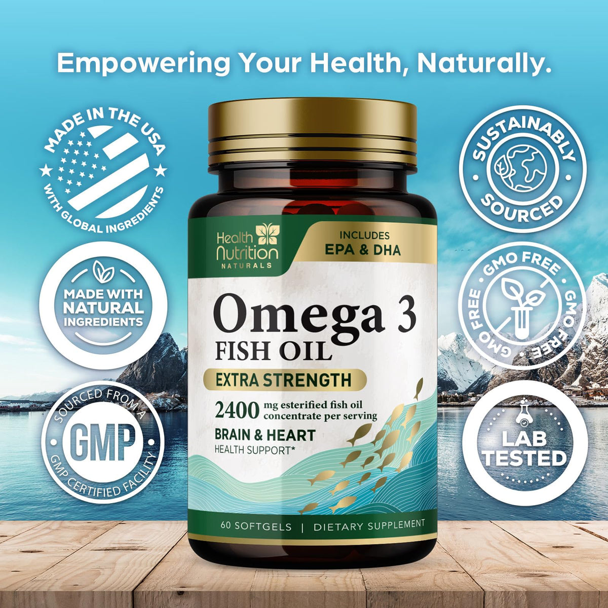 2400mg Omega 3 Fish Oil Softgels Q9620