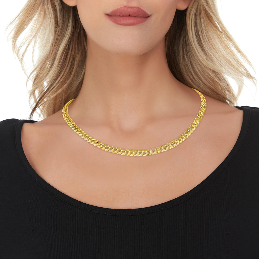 10k Yellow Gold 6mm Cuban Link Chain Necklace U694588