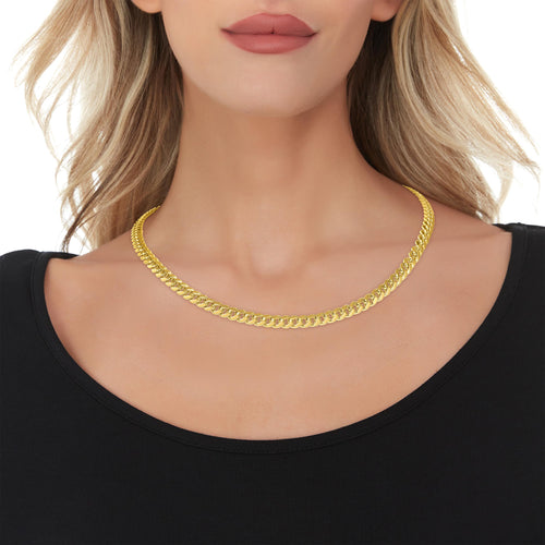 10k Yellow Gold 6mm Cuban Link Chain Necklace U694588