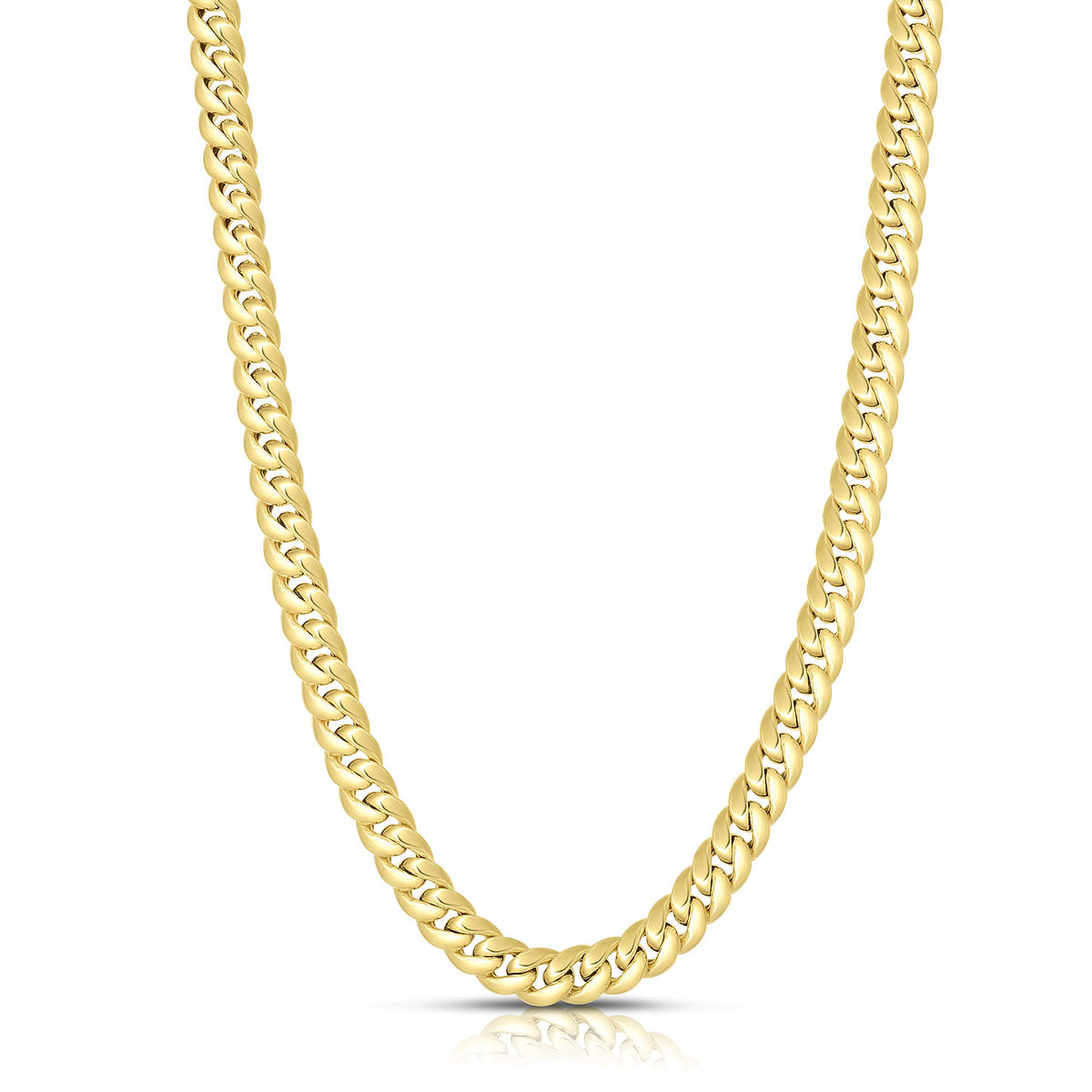 10k Yellow Gold 6mm Cuban Link Chain Necklace U694588