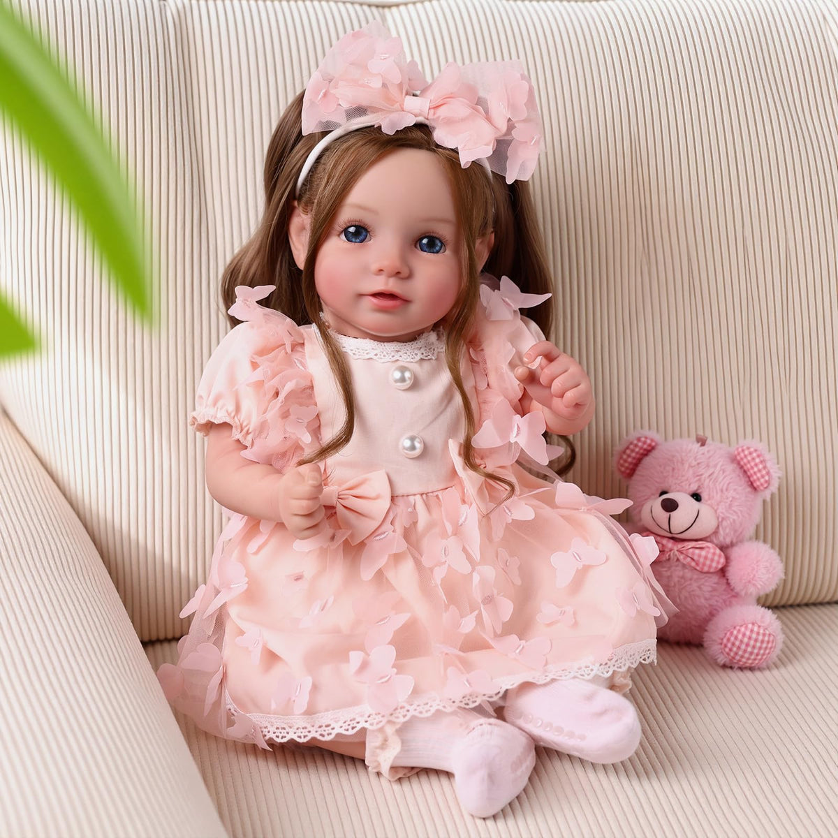 20 Inch Reborn Baby Dolls with Brown Hair Z862427