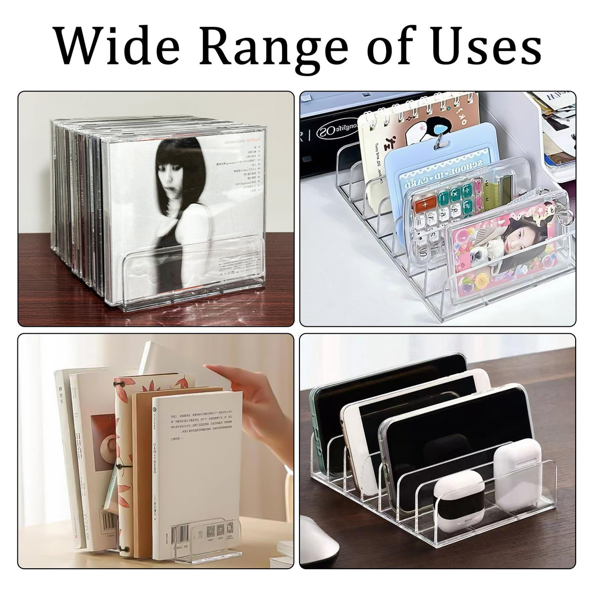 2 Pcs Clear Acrylic CD Holder U538319