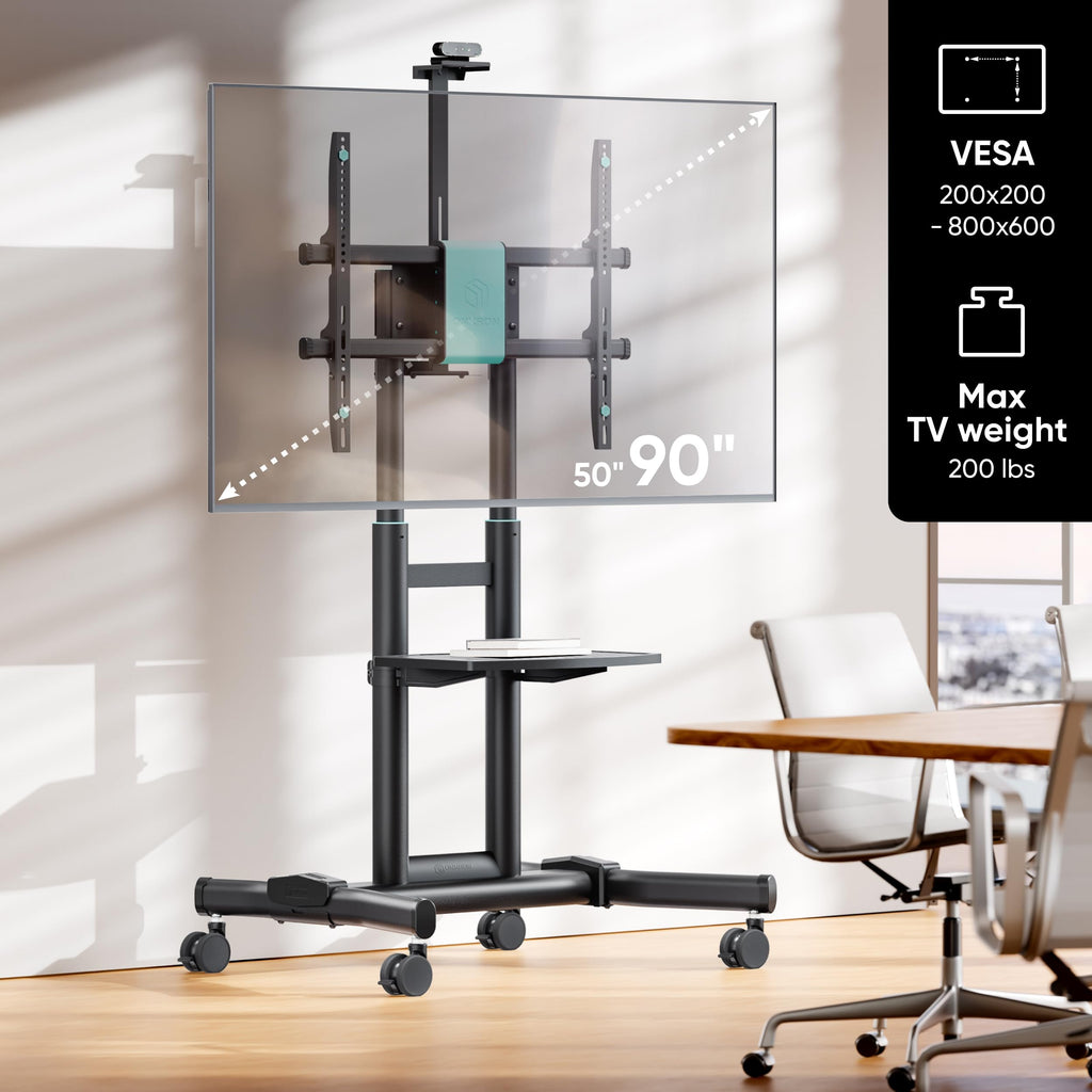 Black Mobile TV Stand 50-90 Inch Y220