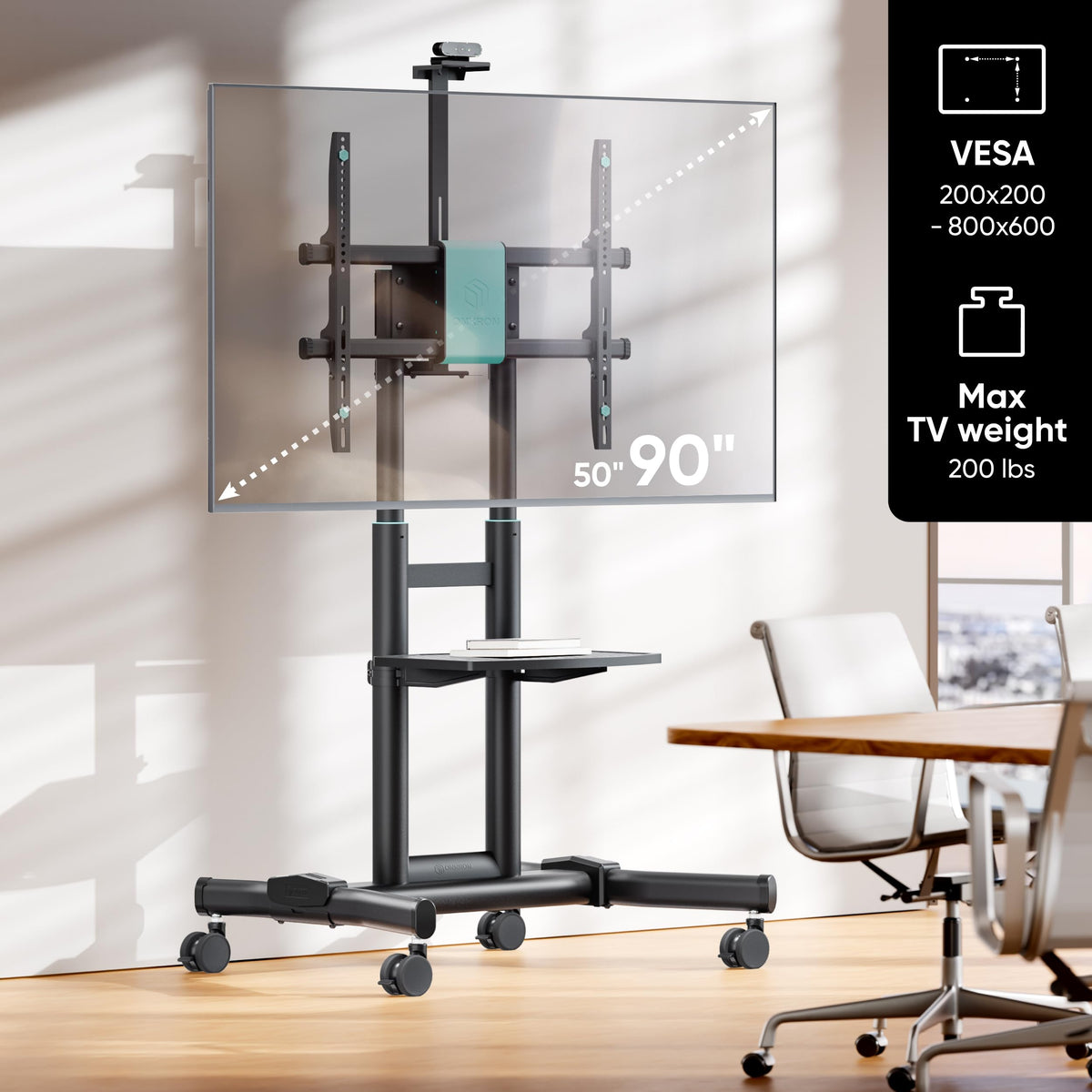 Black Mobile TV Stand 50-90 Inch Y220