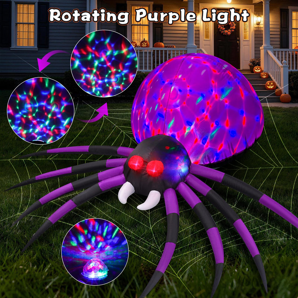 6 FT Inflatable Spider Outdoor Decoration with LED Lights Y430113