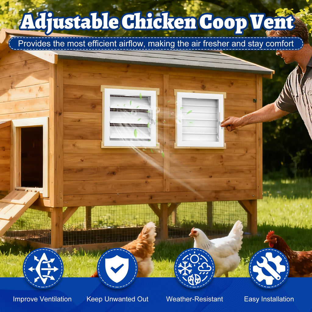Adjustable Aluminum Alloy Gable Vent with Mesh Screen X73401