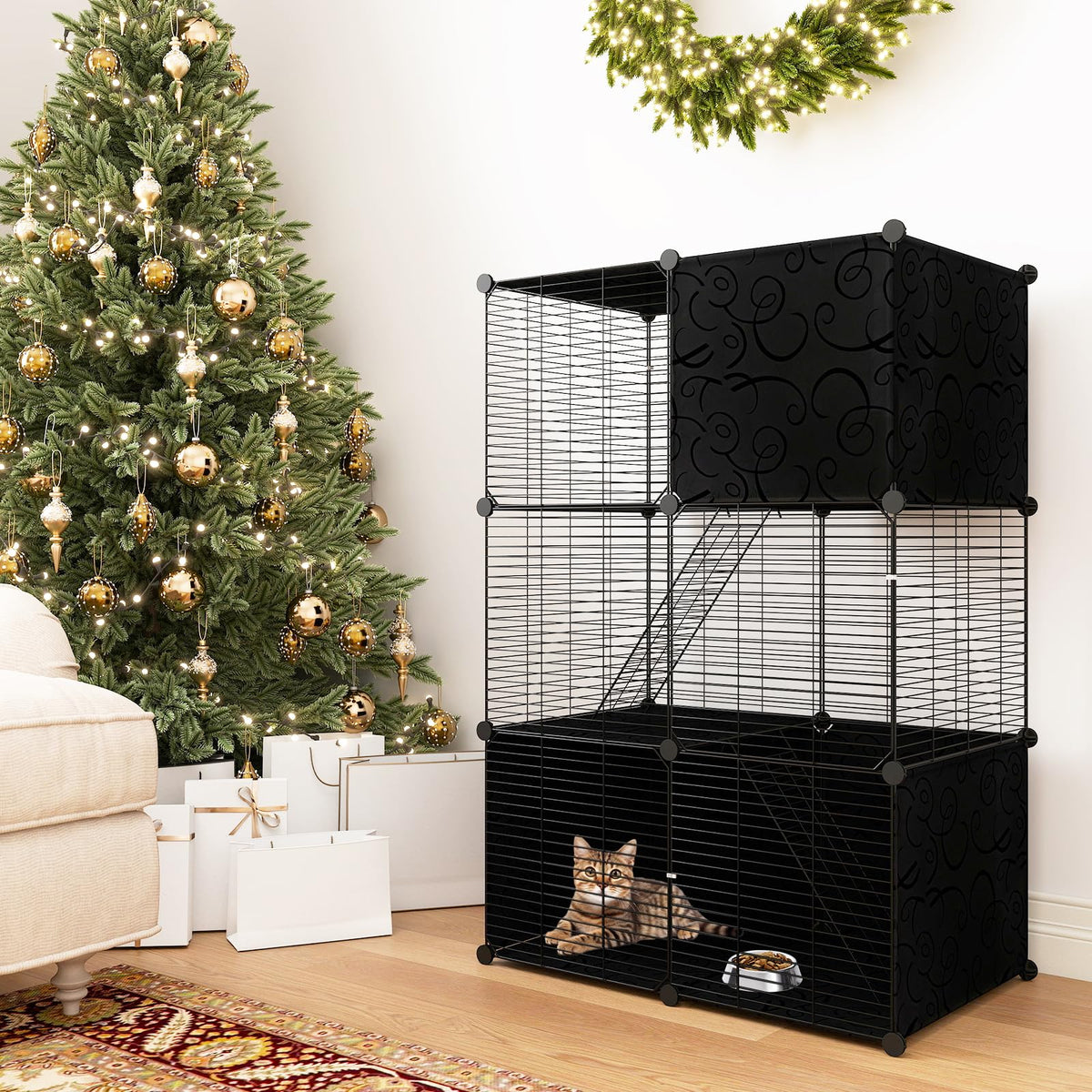 3-Tier Detachable Metal Wire Cat Cage O5419