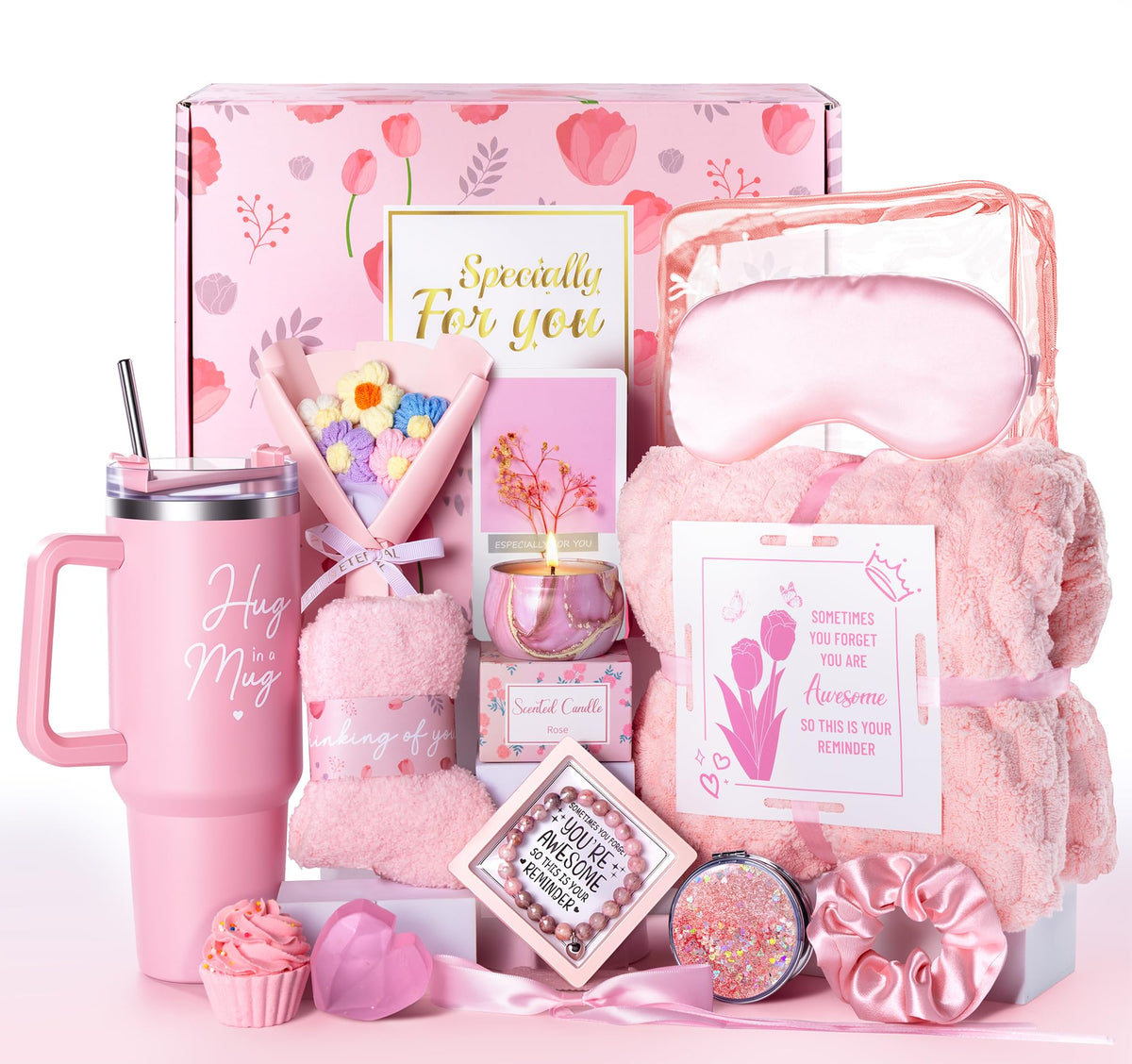 15 Pcs Pink Gift Basket R500