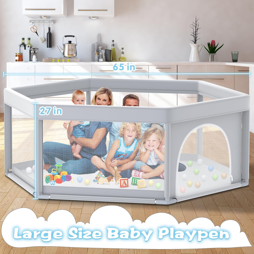 65x65 Inch Hexagonal Baby Playpen L608