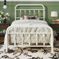 Twin Metal Bed Frame with Victorian Iron-Art Headboard T89137