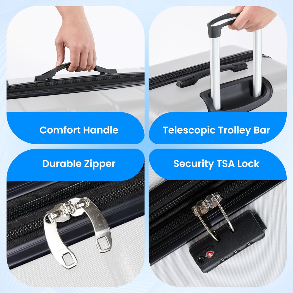 20 Inch White Hardside Carry On Luggage D522950