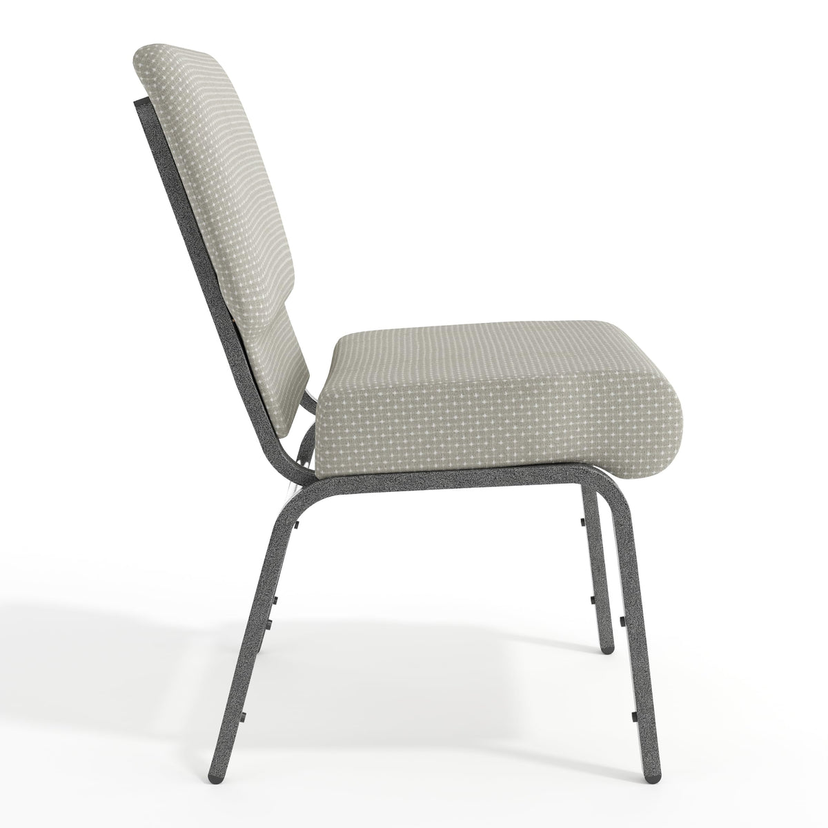 Gray Dot Fabric Stacking Church Chair I752